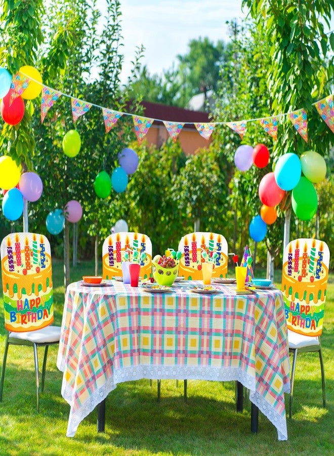 COCHIE 2 PCS Birthday Chair Cover Colorful Birthday Chair Covers for Classroom Office Home Kids Birthday Party Decor - Image 5